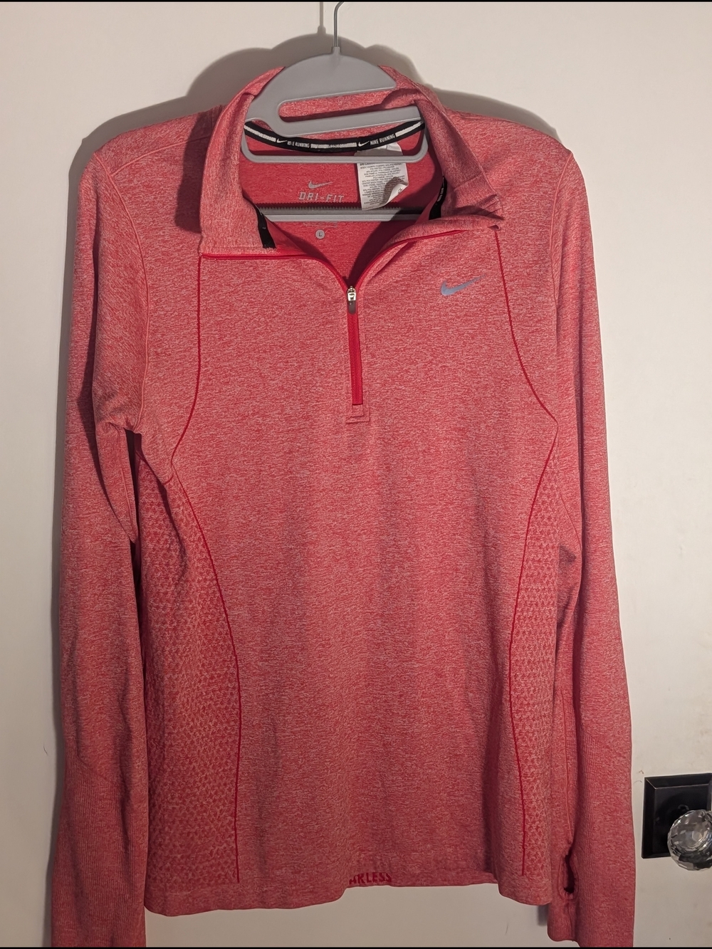 Nike Red Heather Dri-FIT Performance Quarter-Zip